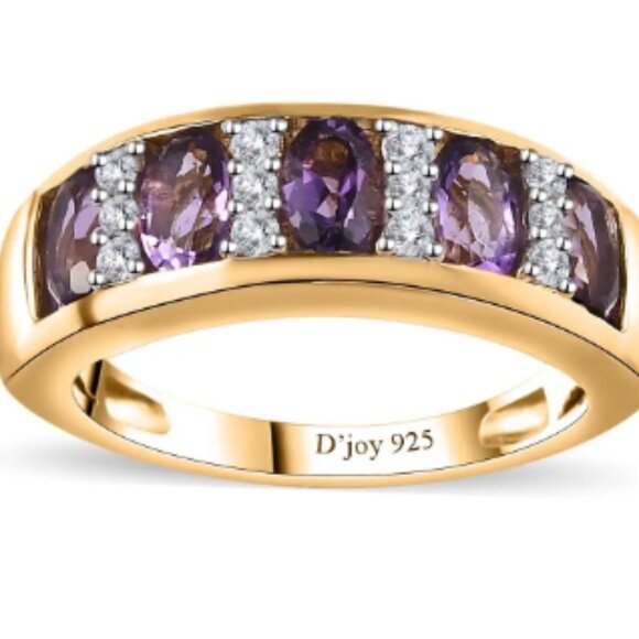 Jewelry - Uruguayan Amethyst and Moissanite Band Ring